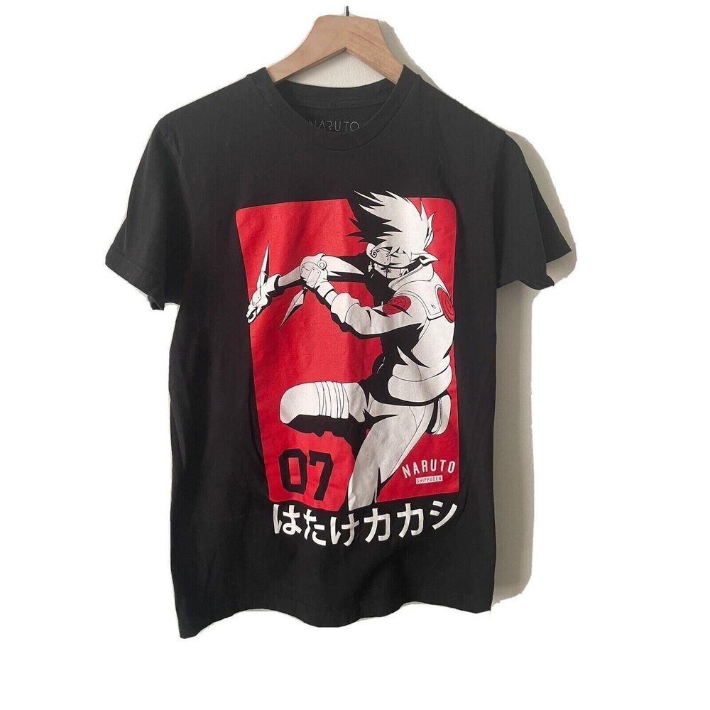 Naruto Shippuden Collection Shirt Mens Medium Black Kakashi SS‎ T-Shirt